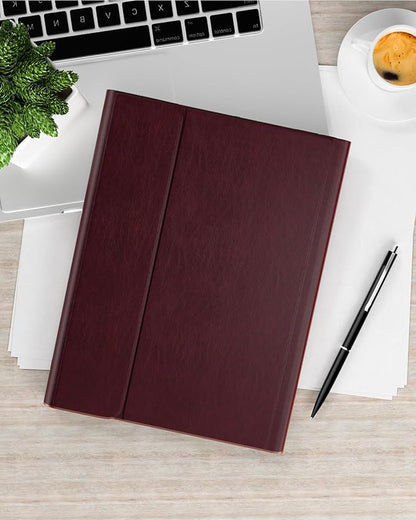 Leather Keyboard Case for iPad Air 5th 4th Generation 10.9 inch Pro 11 1st/2nd/3rd/4th, 7 Color Backlight BT Keyboard Folio with Pencil Holder 2022 2021 2020 2018 (Wine)