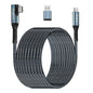 Kuject Link Cable 20FT Compatible for Quest 3S/3, Quest 2/Pro, Pico 4, Nylon Braided Accessories for Rift S/Steam VR Games, USB 3.0 Type C to C High Speed Data Transfer Charging Cord for Gaming PC