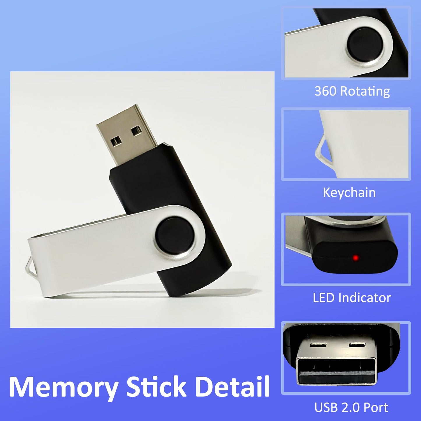 Thumb Drive 16GB 20 Pack Nicepicten FAT32 USB Storage 2.0 Flash Drives Bulk