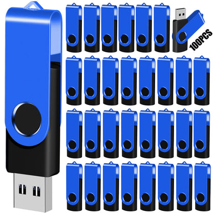 2GB 100-Pack USB Flash Drives Bulk EASTBULL USB 2.0 Thumb Drive,Blue