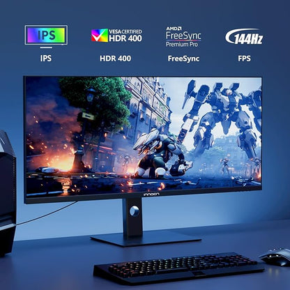 INNOCN 40C1R Ultrawide Monitor 40" WQHD 3440 x 1440p 144Hz FreeSync Premium HDR400 21:9 Computer Display 95% DCI-P3 500Nits IPS USB Type-C HDMI Tilt/Height Adjustable, Mountable