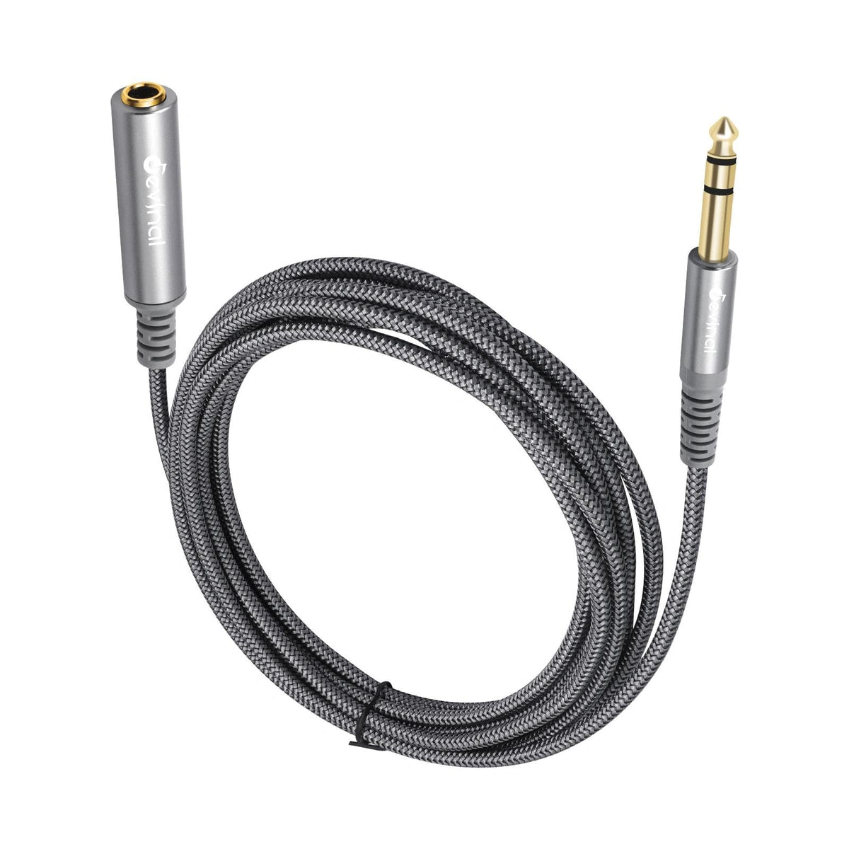 Devinal 6.35mm 1/4" inch TRS Plug Male to 1/4 Female Headphone Guitar Extension Cable Cord, Gold Plated Audio Cable Stereo Extender, 20 feet (6 M)