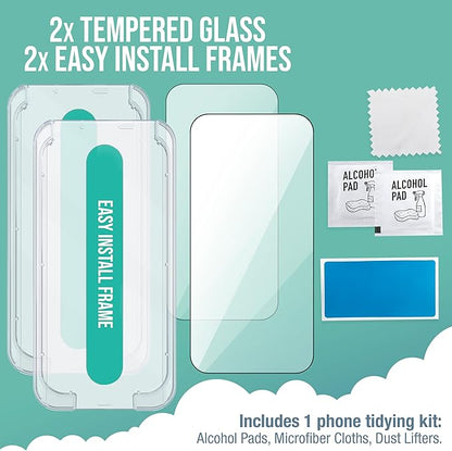 Smartish iPhone 16 Pro Max Screen Protector - 2-Pack Tempered Glass Screen Protectors - Tuff Sheet - 9H Easy Install Frame [Scratch Resistant] Case-Friendly- Dynamic Island for Apple iPhone 16 Pro Max
