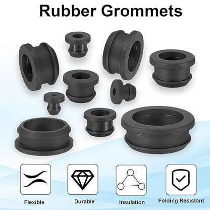 PATIKIL 56.6mm / 2-1/4 Inch Drill Hole,2 Inch ID Rubber Grommets, 3Pcs Top Hat Grommet for Wiring Eyelet Ring Gasket Automotive Firewall Cable Hole Plugs Wires Protection, Black