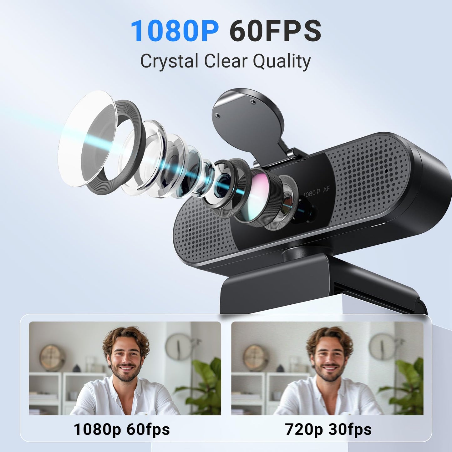 EMEET C960 AF 1080P Webcam for PC, Autofocus, 73° View Angle