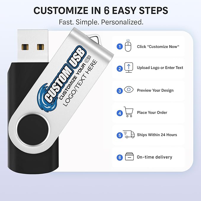 ABLAZE Personalized USB 4GB Flash Drive 10 Pack, USB 2.0 Custom Thumb Drives Personalized Pendrive Memory Stick (Mixcolors)