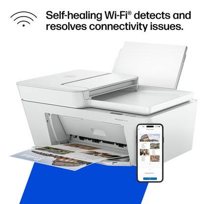 HP DeskJet 4227e Wireless All-in-One Color Inkjet Printer, Scanner, Copier, Best-for-Home, 3 Month Instant Ink Trial Included, AI-Enabled (6W7F0A)