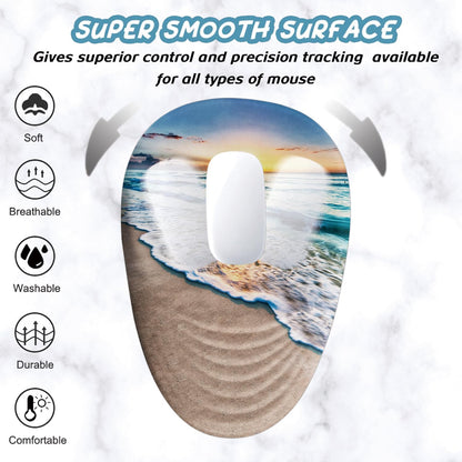 Armanza Sunset Mouse Pad, Ergonomic Mouse Pad with Wrist Rest Support, Non-Slip PU Base Desktop Mousepad for Pain Relief, Computer, Office & Home, Beach