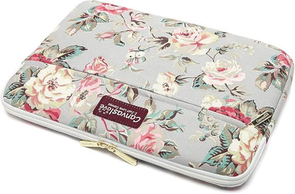 Canvaslove Grey Rose Laptop Sleeve Case Bag with Pocket for MacBook Air 13 inch,iPad Pro 13 inch and 13.3 inch-13.5 inch Laptops