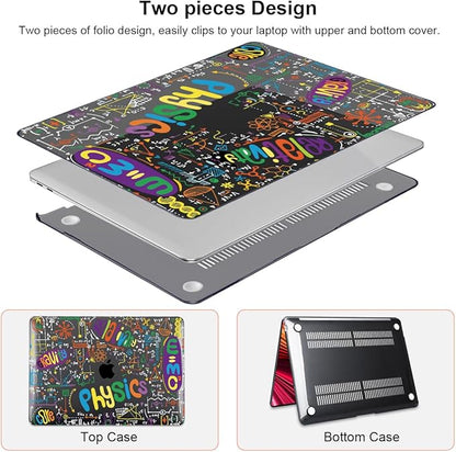 Compatible with MacBook Air 13 inch Case M1 A2337 A2179 A1932 2021 2020 2019 2018 Release with Retina Display & Touch ID, Crystal Black Pattern Plastic Hard Shell Cover, Physical Chemistry