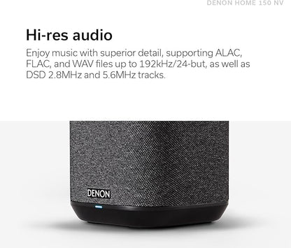 Denon Home 150 NV Wireless Speaker (Black), 1" Tweeter, 3.5" Woofer, Home Speaker with HEOS Built-in, AirPlay 2, and Bluetooth, Multi-Room Streaming, Simple Setup, Compact Design