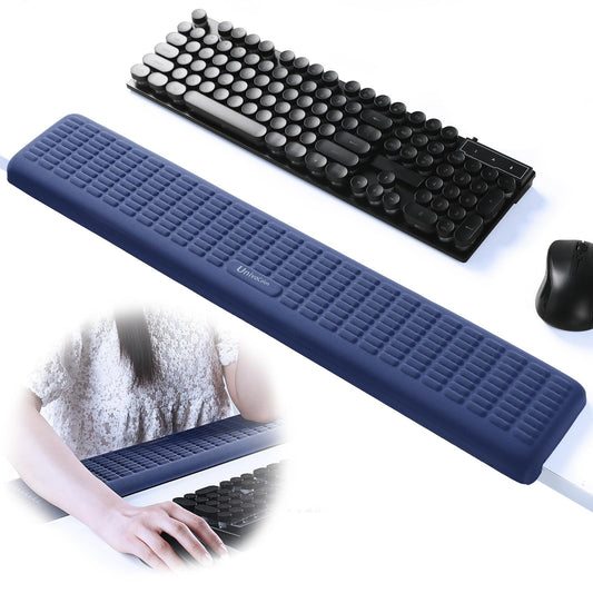 UnivoColors PostureUp L-Shaped Desk Long Wrist Rest Elbow, Non-Slip, Memory Foam, Desk Edge Support, Ergonomic Design for Long-Hour Work (23.6 * 3.9 inch One-Piece Design,Black)