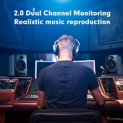 Ortizan C7 Powered Studio Monitors Pair with Bluetooth 5.3, Black