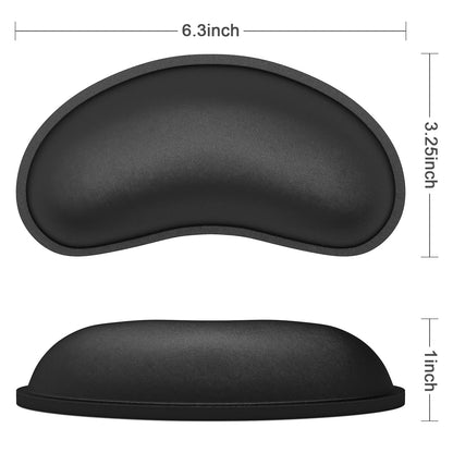 Dapesuom Mouse Wrist Rest, Cute Ergonomic Memory Foam Mouse Wrist for Computer Desk Mats Support, Hand Rest Pad Cushion for Gaming, Office, Laptop, Men, Women, Pain Relief & Easy Typing, Jet Black