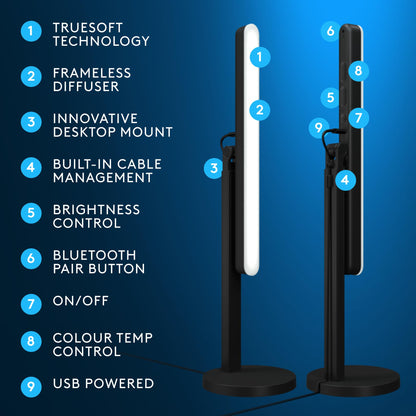 Logitech G Litra Beam Premium LED Gaming Light with TrueSoft - Graphite