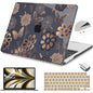 Teryeefi for MacBook Air 13.6 inch Case M5 M4 M3 M2 2022 2023 2024 2025 Model A2681 A3113 A3240 A3449 Plastic Hard Shell Cover with Screen Protector & Keyboard Cover & USB Adapter, Gold Flower Leaf