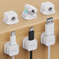 6 Pack Magnetic Cable Clip Organizer Cord Holder, Picozon Adhesive Cable Management, Wire Phone USB Charger Cable Holder, Keeper Organizer for Office Home Desktop Table - White