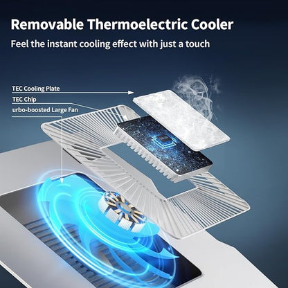 IMMOENUC Laptop Cooling Stand with Peltier Cooler Adjustable Height & Angle, Whisper-Quiet Aluminum Thermoelectric Cooler for 12-19 Inch Laptops, MacBook/Dell/HP/Lenovo Fast Cooling Notebook