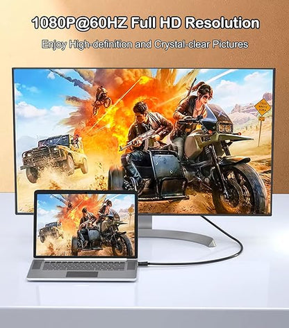 DisplayPort to VGA Cable 6FT, Display Port DP to VGA Adapter, 1080P@60Hz Video Cord from Laptop/Computer (DP) to Monitor/Projector (VGA), (Not Bidirectional, Not for HDMI or USB)