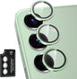 for Samsung Galaxy S25 Plus Camera Lens Protector, Individual Metal Ring Tempered Glass Lens Cover, [Strong Adsorption] Scratch Resistant Ultra-Thin HD Clear Lens Cover, 1 Set-Light Green