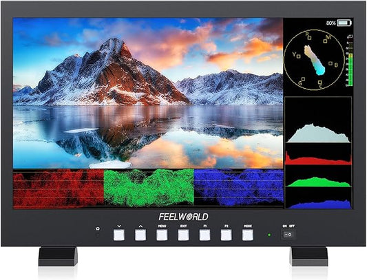 FEELWORLD FVM215 21.5 Inch 1000nit High Bright Production Broadcast Studio Monitor with Waveform LUT 8 Bit Color Depth 4K60Hz HDMI 3G SDI in and Out