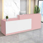 Reception Desk with Counter Modern Checkout Counter with Lockable Drawer Keyboard Tray Receptionist Desk for Office Salon Reception Table T Left 63inch/160cm