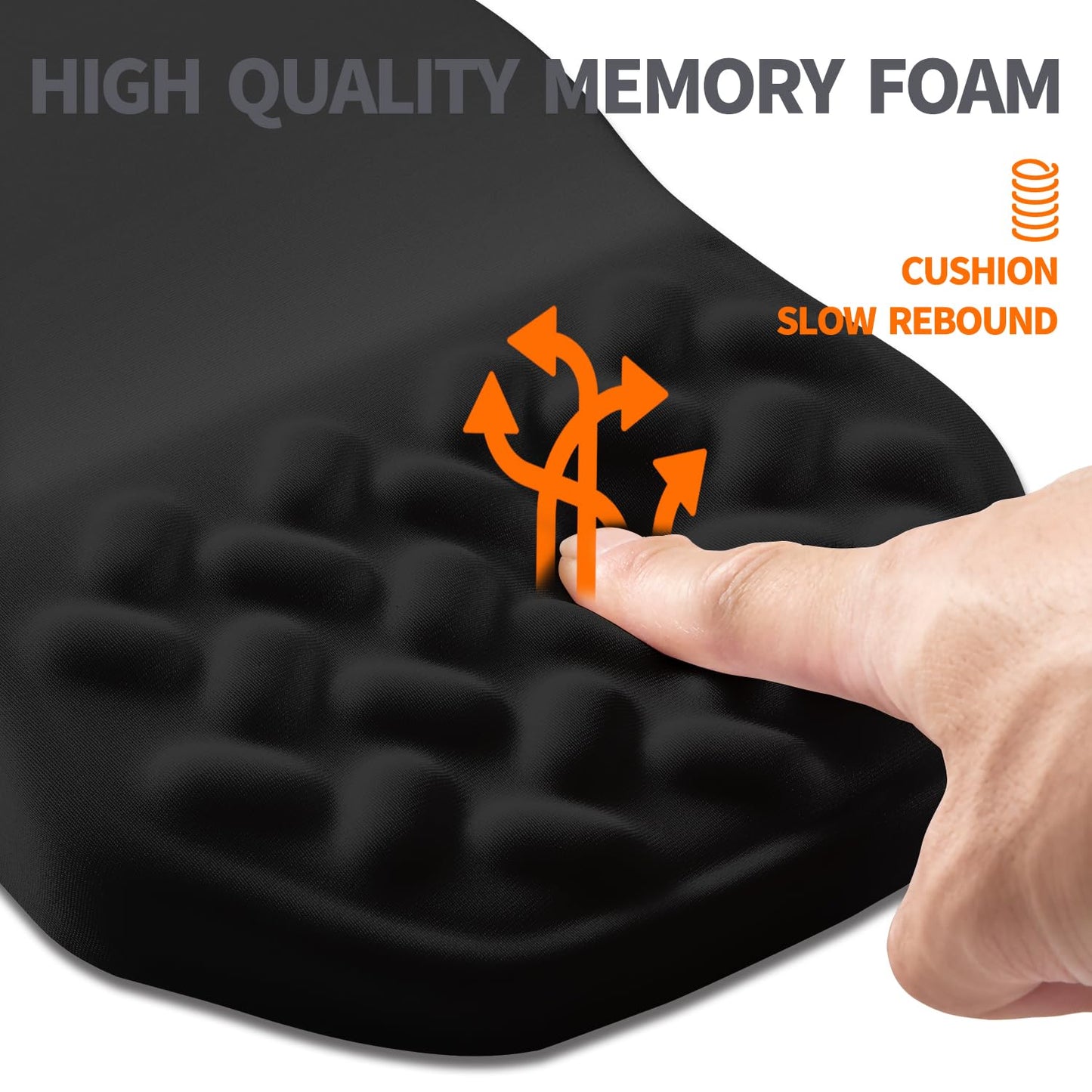 Armanza Ergonomic Slope Mouse Pad Wrist Support, Wrist Rest Mousepad for Carpal Tunnel Pain Relief with Massage Bulge and Slow Rebound Memory Foam (12x8 inch, Black)