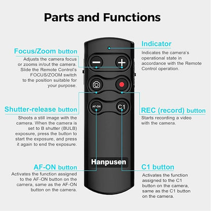 Wireless Shutter Release Camera Remote Control for Sony A7C,A7III,ZV-1,ZV-E10,ZV-1F,A6100,A6400,A6700,A7IV,RX100 VII,A9,A9 II,DSC-RX0 II,DSC-RX100 VII; Replace RMT-P1BT
