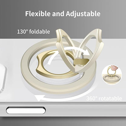PROfezzion Thin Metal Ring Holder for MagSafe, Removable Strongest Magnetic Phone Grip for iPhone 16 15 14 13 12 Pro Max Plus with Mag-Safe Case [Not for Regular Case] [MagSafe Car Mount Compatible]