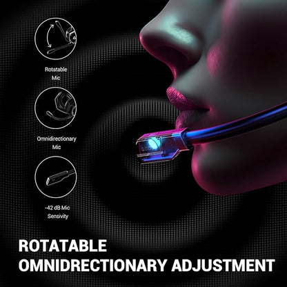 EKSA E1000 V2 Gaming Headset, PC Headset with USB C Plug, Wired Headphones with Noise Canceling Microphone, 7.1 Surround Sound, RGB Light, include USB Adapter for Computer,Mac, PS4/PS5 Console, Laptop
