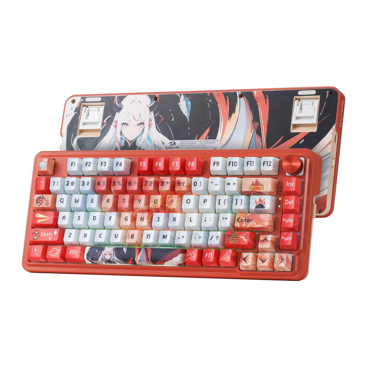 Redragon K673 PRO Wireless 81-Key RGB Gasket Gaming Keyboard, Scroll Knob