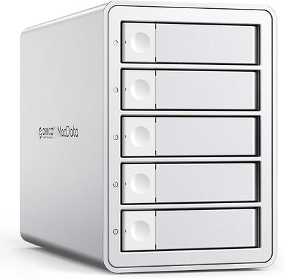 ORICO Daisy-Chain 5-Bay Hard Drive Enclosure External USB 3.2 Gen 2 Aluminum Das Enclosure Support 22TB and Expansion Max Up to 330TB for 3.5-inchs HDD -9958C3