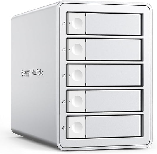ORICO 5-Bay RAID External Hard Drive Enclosure for 2.5/3.5 Inch SATA HDD/SSD up to 5X 22TB, USB3.0 Type-A Hard Drive Docking Station, Supports RAID 0/1/3/5/10/JBOD/Clone/ClearMode -9958RU3