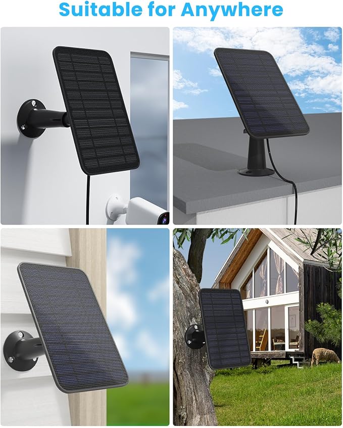 5W Solar Panel Compatible with Blink Outdoor 4(4th Gen)/Blink Outdoor(3rd Gen) XT3 & Blink XT2/XT Camera, Blink Solar Panel Charger with 13.1ft Cable Rubber Plug, IP65 Waterproof, Secure Mount, 4 Pack