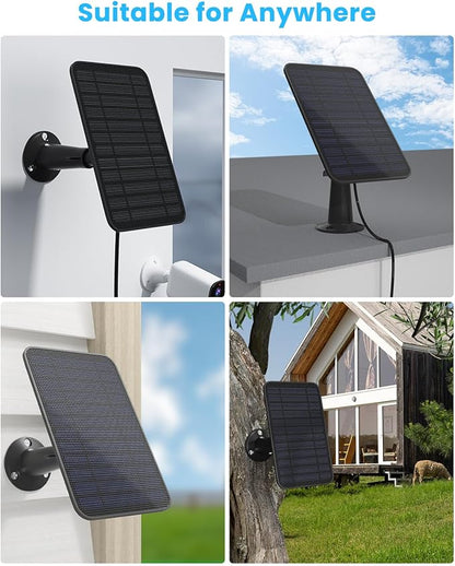 5W Solar Panel Compatible with Blink Outdoor 4(4th Gen)/Blink Outdoor(3rd Gen) XT3 & Blink XT2/XT Camera, Blink Solar Panel Charger with 13.1ft Cable Rubber Plug, IP65 Waterproof, Secure Mount, 4 Pack