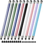 Stylus Pen for Touchscreen 10Pcs, 2-in-1 High Sensitivity & Precision Stylists pens, Stylus Pen for iPad/iPhone/Samsung/Android Tablets and Universal Capacitive Touch Screen (Colorful)