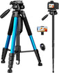 Victiv 72 inch Camera Tripod, Tall Tripod for Camera Cell Phone, Heavy Duty Camera Tripod Stand, Professional Aluminum Monopod, Compatible with Canon Nikon Sony DSLR Cameras - Blue
