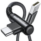 AINOPE 2-Pack Type C Charging Cable 3.1A Fast Charge, Right Angle [6.6ft+6.6ft] USB C Cable, Durable Nylon Braided Type C Charging Cable Fast Charge Compatible Galaxy S10 S9 S21, LG V30,V20,G6