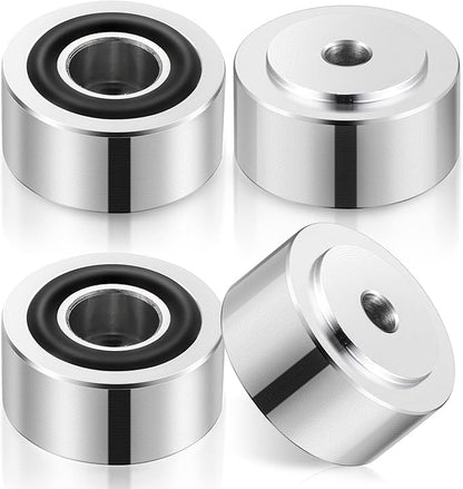 Facmogu 4PCS Silver Aluminum Alloy Speaker Isolation Feet, Turntable Isolation Pad for Reduce Vibration & Resonance, Speaker Spike Pads with Non-Slip Rubber Ring for Amplifier HiFi Devices Recorder CD