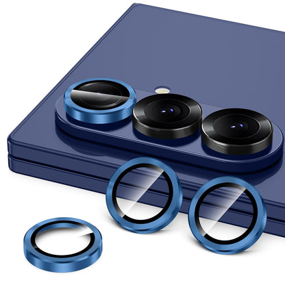 Avocase for Samsung Galaxy Z Fold 7 Camera Lens Protector, Individual Metal Ring Tempered Glass Lens Cover, [Strong Adsorption] Scratch Resistant Ultra-Thin HD Clear Lens Cover, 1 Set-Deep Blue