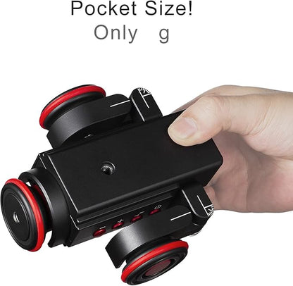 EACHSHOT Motorized Dolly Car, 3-Wheels Wireless Electric Track Rail Slider Video Camera Dolly Car with Remote Control, Compatible with DSLR Camera, Camcorder, for GoPro, iPhone, and Android Smartphone