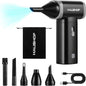 HAUSHOF 8V Mini Electric Air Duster-110,000RPM High Power Compressed Air blower, Rechargeable Brushless Motor Durable Cleaner, Variable Speed Dust Blower for Computer, PC Keyboard, Electronics, Car...