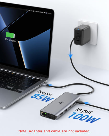 USB C Docking Station 4 Monitors, LIONWEI 13-in-1 USB C Hub for Laptop Mac
