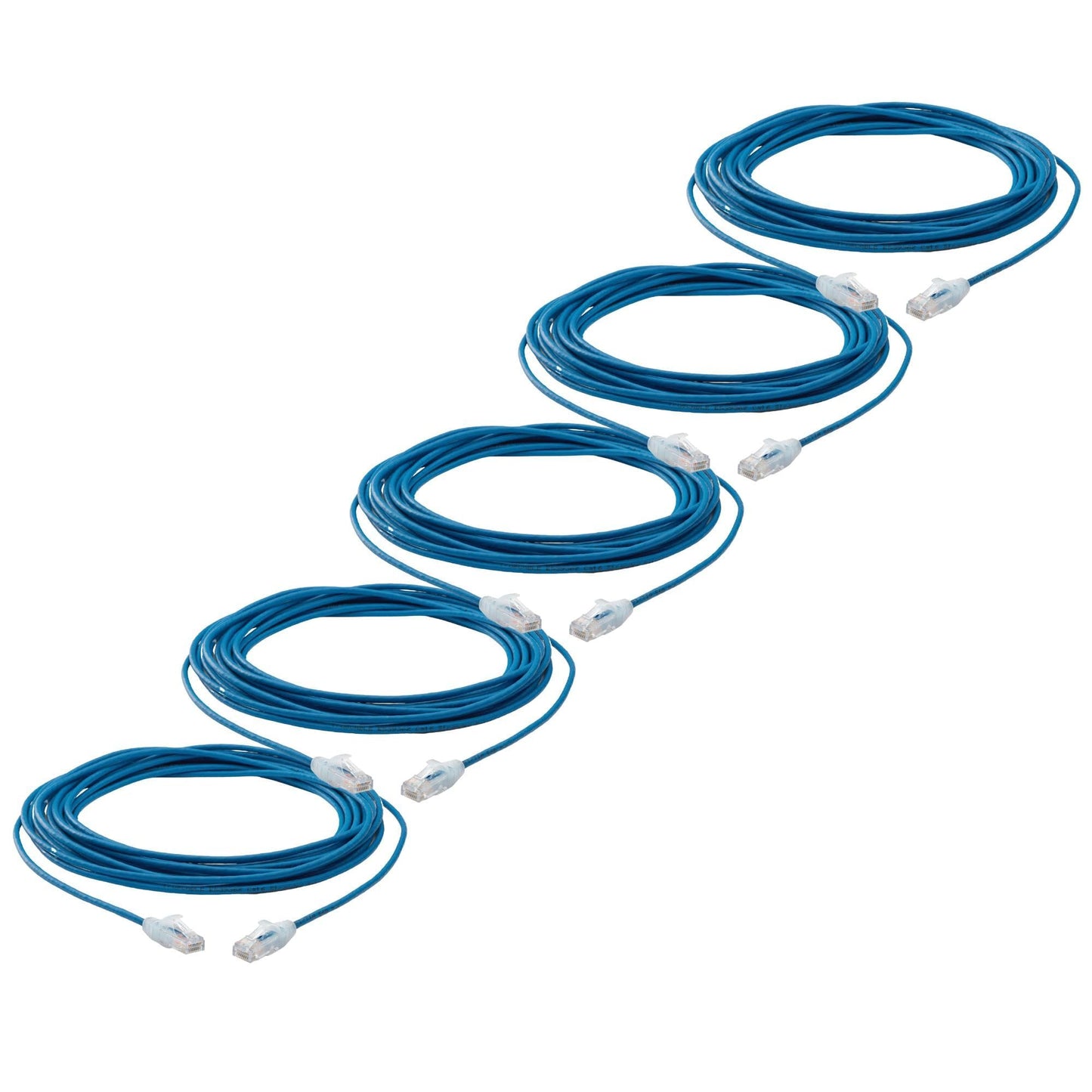 TRUECABLE Cat6 Component Rated Patch Cable, Unshielded (U/UTP), 25ft, Blue, 28AWG Stranded Pure Copper, Snagless 10G High-Speed Ethernet Cable, PoE++ 4PPoE 100W, UL Listed, RoHS-3, 5 Pack