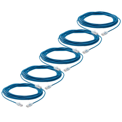 TRUECABLE Cat6 Component Rated Patch Cable, Unshielded (U/UTP), 25ft, Blue, 28AWG Stranded Pure Copper, Snagless 10G High-Speed Ethernet Cable, PoE++ 4PPoE 100W, UL Listed, RoHS-3, 5 Pack