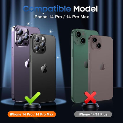 UniqueMe 3 Packs Compatible for iPhone 14 Pro Max/iPhone 14 Pro Camera Lens Protector Acrylic [Not Glass],[Case Friendly][Scratch-Resistant][Night Shooting Mode]-Glitter Colorful