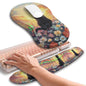 Hokafenle 2in1 Combination, Wave Keyboard Wrist Rest and Ergonomic Curvature Mouse Pad Wrist Support for Relieve Wrist Pain, Filled with Soft Cushion Memory Foam, Golden Pink Marble