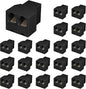 Uvital RJ12 6P6C 3 Female Telephone Line Splitters, Phone Jack Splitter, Telephone Landline Cable Connector and Separator(Black, 20 Pack)