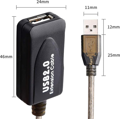 LDKCOK USB 2.0 Type A Male to A Female Active Repeater Extension Cable 100ft, High Speed 480 Mbps
