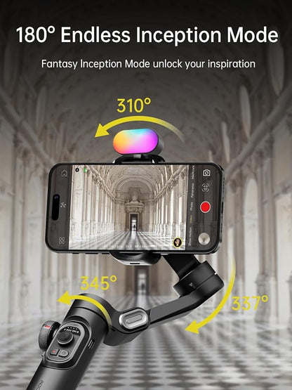 Gimbal stabilizer for Smartphone,Gesture Control/face Tracking,Magnetic Fill Light,Foldable Handheld Phone Gimbal,3-axis stabilizer TikTok YouTube Vlog Recording XE kit
